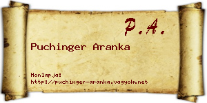 Puchinger Aranka névjegykártya